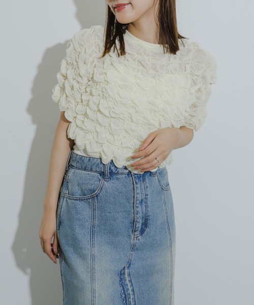 SENSE OF PLACE by URBAN RESEARCH(センスオブプレイスバイアーバンリサーチ)の「ポップコーンシャーリングカットトップ(Tシャツ/カットソー・レディース・ブラック/ネイビー/アイボリー・ONE)」の22枚目の写真