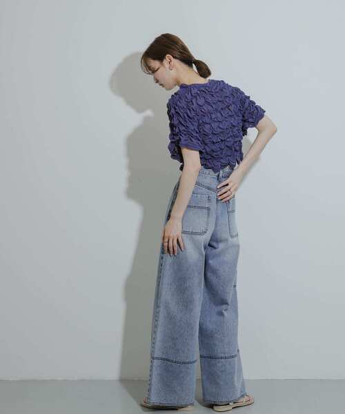 SENSE OF PLACE by URBAN RESEARCH(センスオブプレイスバイアーバンリサーチ)の「ポップコーンシャーリングカットトップ(Tシャツ/カットソー・レディース・ブラック/ネイビー/アイボリー・ONE)」の8枚目の写真