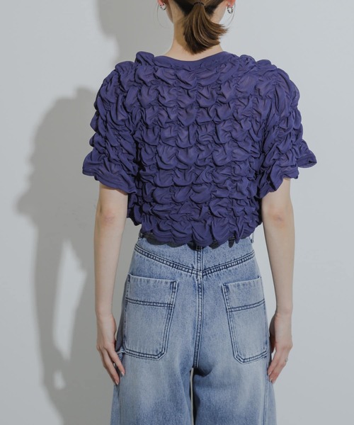 SENSE OF PLACE by URBAN RESEARCH(センスオブプレイスバイアーバンリサーチ)の「ポップコーンシャーリングカットトップ(Tシャツ/カットソー・レディース・ブラック/ネイビー/アイボリー・ONE)」の12枚目の写真