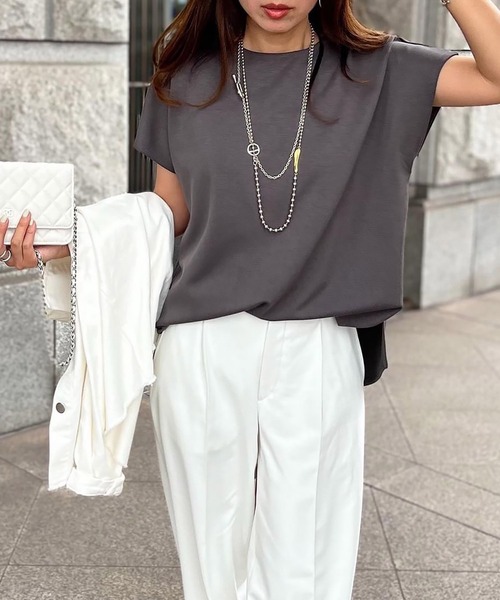 Emma Taylor（エマテイラー）の「【リバイバル】ライトダンボールフロント2WAYプルオーバー（Tシャツ/カットソー・レディース・ホワイト/ブラック/チャコールグレー・FREE）」の10枚目の写真