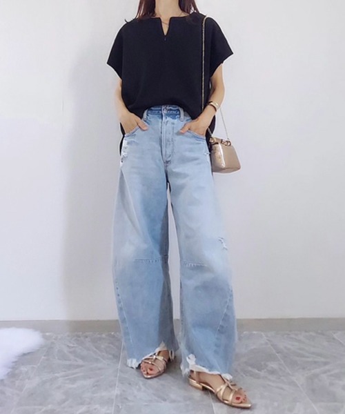 Emma Taylor（エマテイラー）の「【リバイバル】ライトダンボールフロント2WAYプルオーバー（Tシャツ/カットソー・レディース・ホワイト/ブラック/チャコールグレー・FREE）」の19枚目の写真