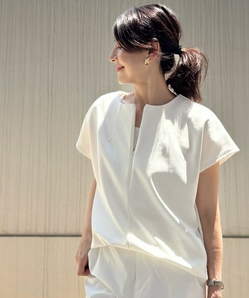 美品/Emma Taylorライトダンボールフロント2wayプルオーバー Emma Taylor tシャツ ライトダンボールフロント2wayロング