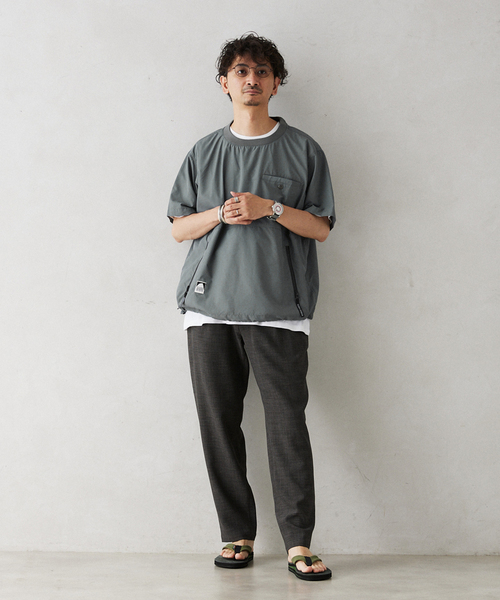 SIERRA DESIGNS（シェラデザイン）の「SIERRA DESIGNS / シエラデザインズ別注 撥水ナイロンTシャツ（Tシャツ/カットソー・メンズ・カーキ/ブラック/チャコールグレー・MEDIUM/LARGE）」の6枚目の写真