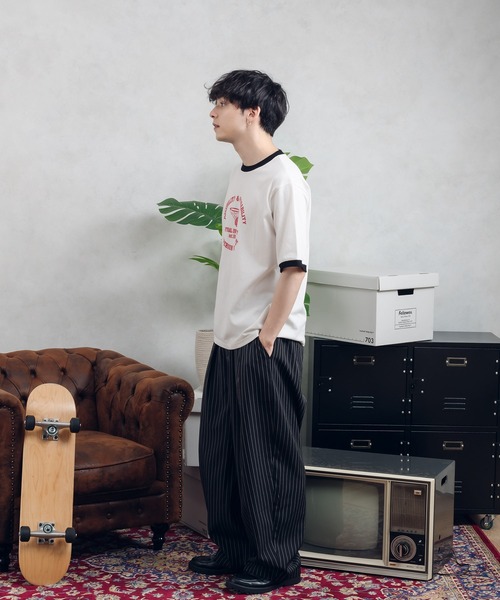 MUHET（ミュエータ）の「リンガーTシャツ（Tシャツ/カットソー・レディース・グリーン/グレイッシュベージュ/オフホワイト/ブルー・X-LARGE/MEDIUM）」の15枚目の写真