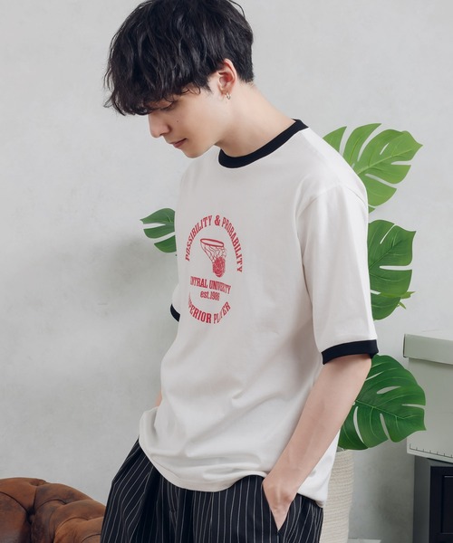 MUHET（ミュエータ）の「リンガーTシャツ（Tシャツ/カットソー・レディース・グリーン/グレイッシュベージュ/オフホワイト/ブルー・X-LARGE/MEDIUM）」の13枚目の写真