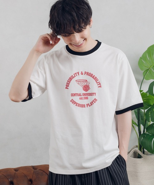 MUHET（ミュエータ）の「リンガーTシャツ（Tシャツ/カットソー・レディース・グリーン/グレイッシュベージュ/オフホワイト/ブルー・X-LARGE/MEDIUM）」の11枚目の写真