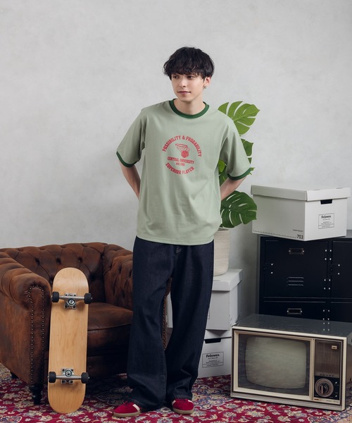 Rag & Bone ★ モンタウク ボックス リンガー Tシャツ Montauk Boxy Graphic Tee - Navy | rag & bone