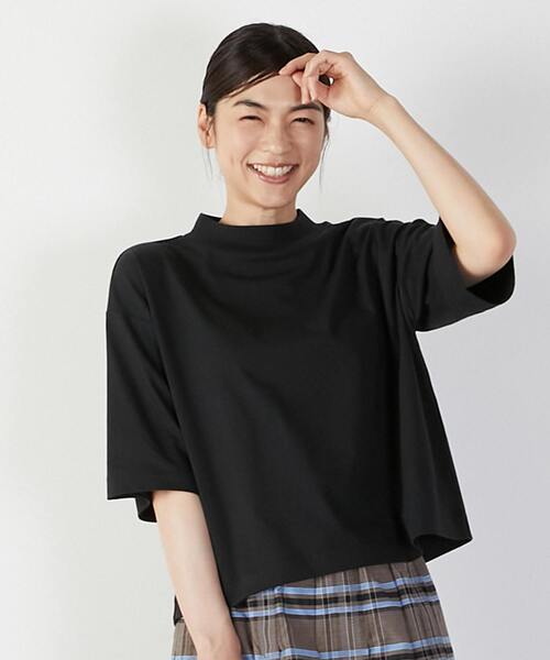 モックネック5分袖T(Tシャツ/カットソー)|LOGEMENT DE CLAIRE(ロジュモンドクレール)