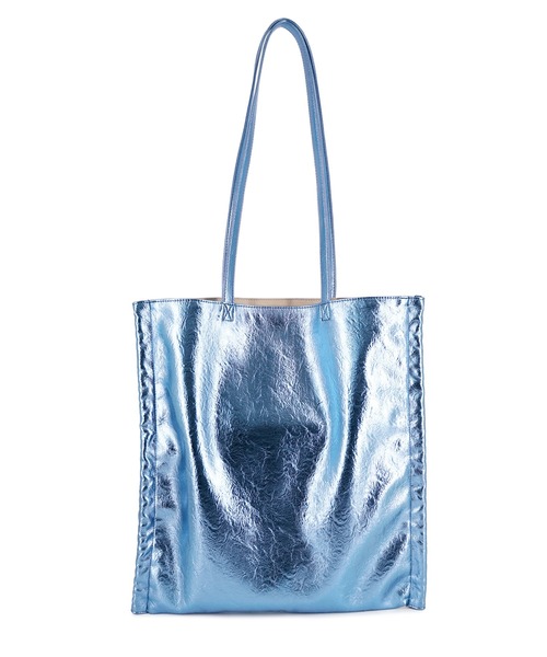 MURUA（ムルーア）の「【WEB限定商品】MURUA (ムルーア)メタリックサイドシャーリングリボントートバッグ　A4対応　MR-B1291（トートバッグ・レディース・シルバー/ブルー・FREE）」の5枚目の写真