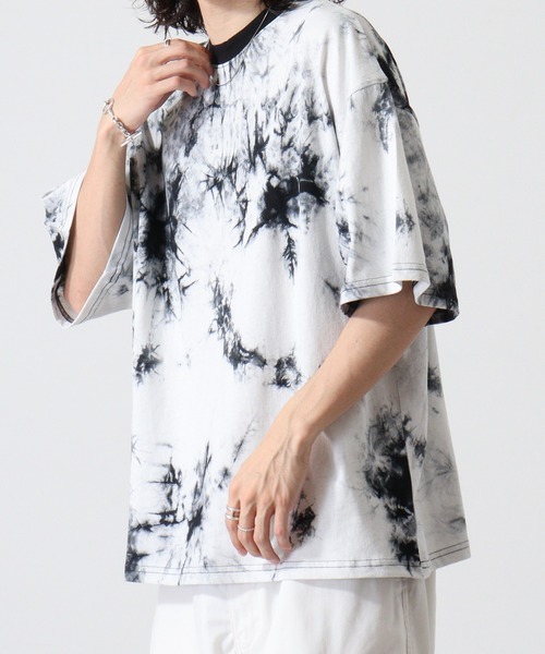 ATELANE(アテレーン)の「タイダイBIGTシャツ(Tシャツ/カットソー・メンズ・ブラック×ベージュ/ブラック×ブルー/ホワイト×ブラック/ネイビー・M/L)」の21枚目の写真
