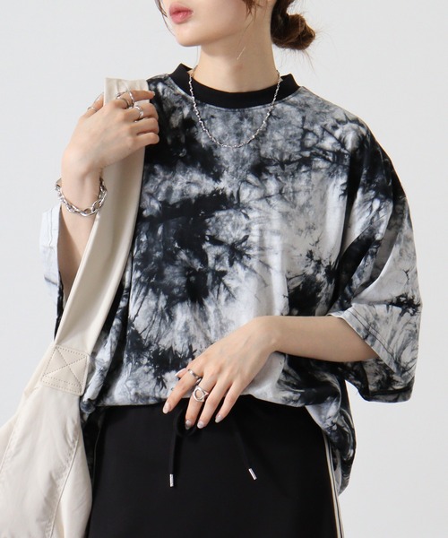 ATELANE(アテレーン)の「タイダイBIGTシャツ(Tシャツ/カットソー・メンズ・ブラック×ベージュ/ブラック×ブルー/ホワイト×ブラック/ネイビー・M/L)」の18枚目の写真
