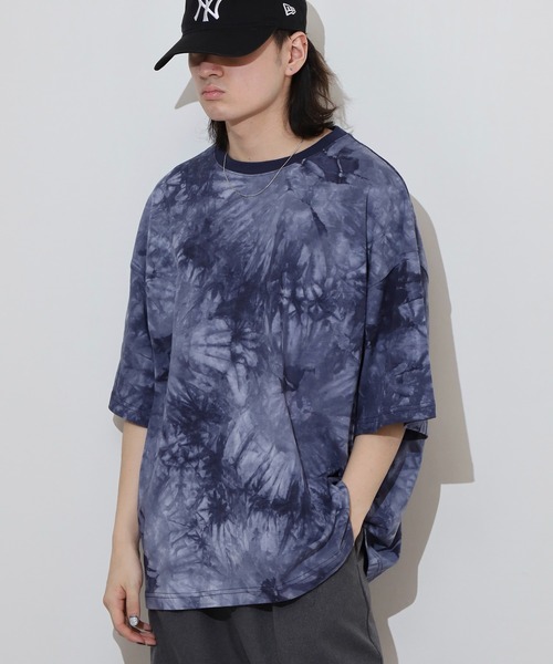 ATELANE(アテレーン)の「タイダイBIGTシャツ(Tシャツ/カットソー・メンズ・ブラック×ベージュ/ブラック×ブルー/ホワイト×ブラック/ネイビー・M/L)」の10枚目の写真