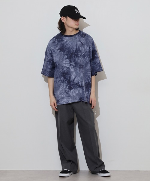 ATELANE(アテレーン)の「タイダイBIGTシャツ(Tシャツ/カットソー・メンズ・ブラック×ベージュ/ブラック×ブルー/ホワイト×ブラック/ネイビー・M/L)」の7枚目の写真