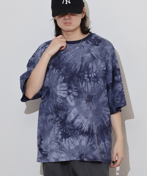 ATELANE(アテレーン)の「タイダイBIGTシャツ(Tシャツ/カットソー・メンズ・ブラック×ベージュ/ブラック×ブルー/ホワイト×ブラック/ネイビー・M/L)」の9枚目の写真