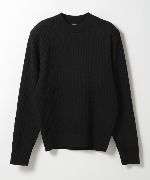 CROWDED CLOSET（クラウデッドクローゼット）の「格子柄モックネックニット（ニット/セーター・メンズ・ホワイト/ネイビー/ブラック/ライトグレー・02/04/03）」の3枚目の写真