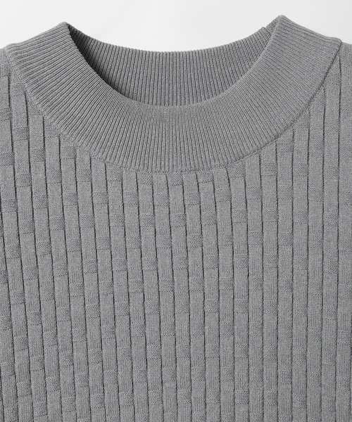 CROWDED CLOSET（クラウデッドクローゼット）の「格子柄モックネックニット（ニット/セーター・メンズ・ホワイト/ネイビー/ブラック/ライトグレー・02/04/03）」の11枚目の写真