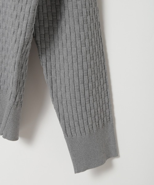 CROWDED CLOSET（クラウデッドクローゼット）の「格子柄モックネックニット（ニット/セーター・メンズ・ホワイト/ネイビー/ブラック/ライトグレー・02/04/03）」の10枚目の写真