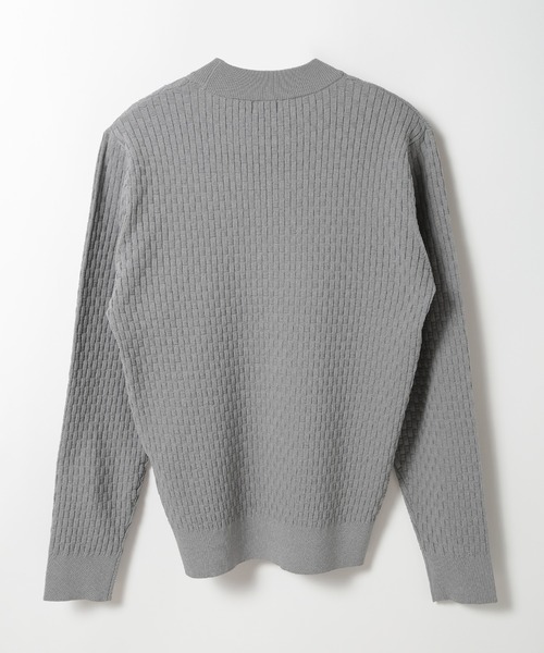 CROWDED CLOSET（クラウデッドクローゼット）の「格子柄モックネックニット（ニット/セーター・メンズ・ホワイト/ネイビー/ブラック/ライトグレー・02/04/03）」の5枚目の写真