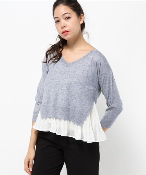 URBAN RESEARCH（アーバンリサーチ）の「UR サイドスリット7分袖セットプルオーバー（その他トップス・レディース・オレンジ/グレー/ネイビー・FREE）」の12枚目の写真