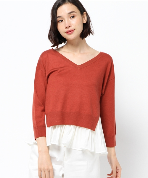 URBAN RESEARCH（アーバンリサーチ）の「UR サイドスリット7分袖セットプルオーバー（その他トップス・レディース・オレンジ/グレー/ネイビー・FREE）」の14枚目の写真