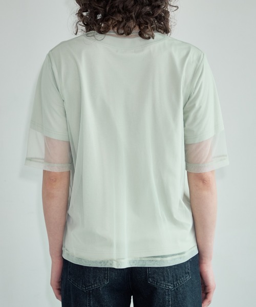 Formeque(フォルミーク)の「【Formeque】シアーTシャツ(Tシャツ/カットソー・レディース・オフホワイト/グリーン・FREE)」の8枚目の写真