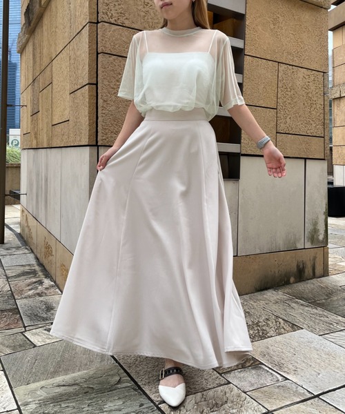 Formeque(フォルミーク)の「【Formeque】シアーTシャツ(Tシャツ/カットソー・レディース・オフホワイト/グリーン・FREE)」の4枚目の写真