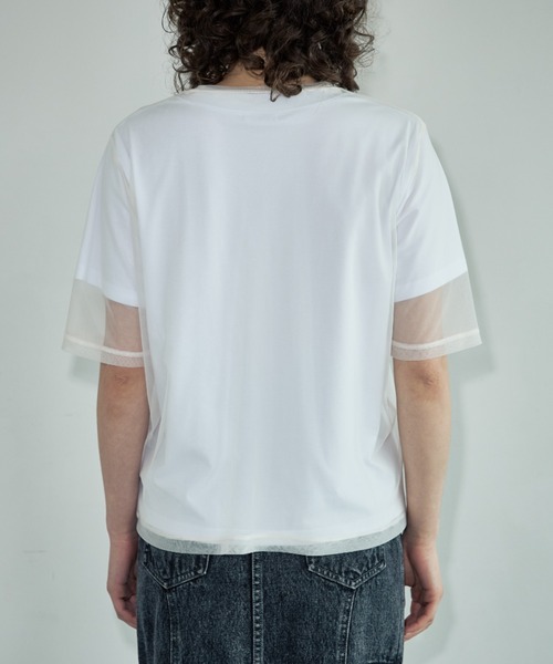 Formeque(フォルミーク)の「【Formeque】シアーTシャツ(Tシャツ/カットソー・レディース・オフホワイト/グリーン・FREE)」の13枚目の写真