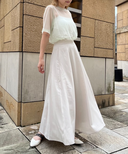 Formeque(フォルミーク)の「【Formeque】シアーTシャツ(Tシャツ/カットソー・レディース・オフホワイト/グリーン・FREE)」の3枚目の写真