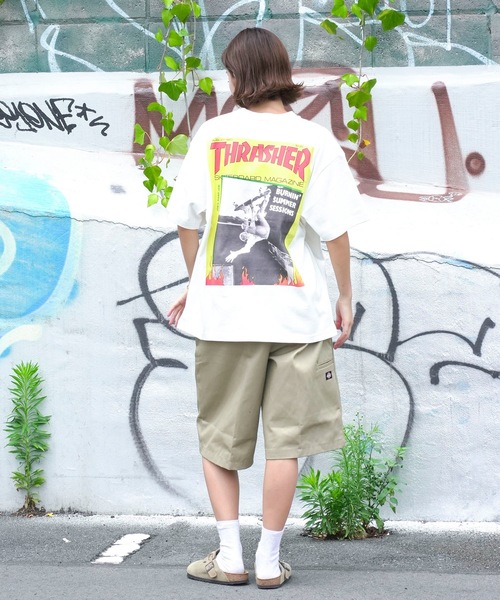 【セール】Manhattan Portage × THRASHER BACK COVER S/S T-SHIRTS/マンハッタンポーテージ × スラッシャー マガジングラフィックバックプリントコレボレーション半袖Tシャツ（Tシャツ/カットソー）｜Manhattan Portage（マンハッタンポーテージ）