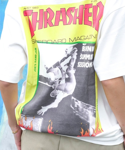 【セール】Manhattan Portage × THRASHER BACK COVER S/S T-SHIRTS/マンハッタンポーテージ × スラッシャー マガジングラフィックバックプリントコレボレーション半袖Tシャツ（Tシャツ/カットソー）｜Manhattan Portage（マンハッタンポーテージ）