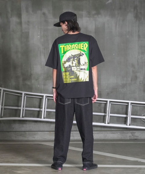 【セール】Manhattan Portage × THRASHER BACK COVER S/S T-SHIRTS/マンハッタンポーテージ × スラッシャー マガジングラフィックバックプリントコレボレーション半袖Tシャツ（Tシャツ/カットソー）｜Manhattan Portage（マンハッタンポーテージ）
