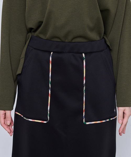 Arnold Palmer（アーノルドパーマー）の「パーマーチェック パイピングスカート（スカート・レディース・ブラック/ネイビー・M/S/L）」の4枚目の写真