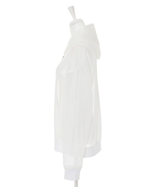 Narcissus（ナルシス）の「メッシュフードジップパーカー　ボンディング（その他アウター・レディース・ホワイト/ブラック・FREE）」の11枚目の写真