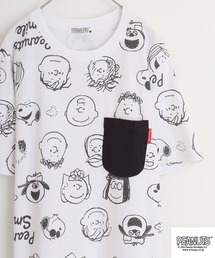 PEANUTS 天竺 総柄プリントTシャツ