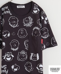 PEANUTS 天竺 総柄プリントTシャツ