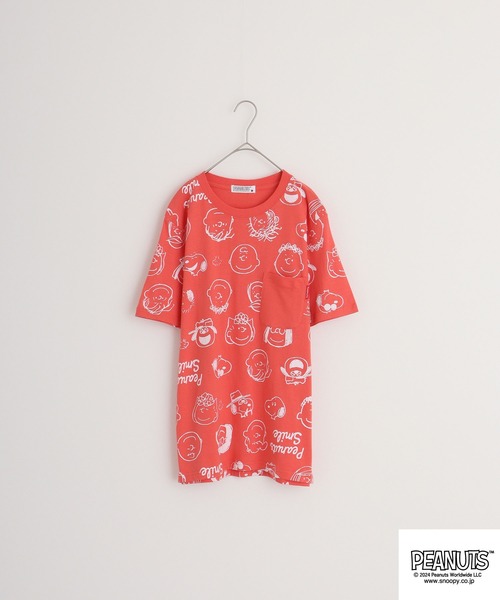 PEANUTS(ピーナッツ)の「PEANUTS 天竺 総柄プリントTシャツ(Tシャツ/カットソー・メンズ・チャコール/コーラル/ホワイト/ライトグリーン・S/LL/M/L)」の11枚目の写真