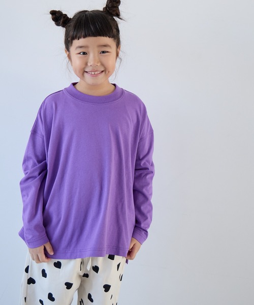 LOWRYS FARM（ローリーズファーム）の「ＵＳＡベーシックＬＳ　134389（Tシャツ/カットソー・キッズ・ホワイト/グリーン/パープル/ブラック/イエロー・110cm/150cm/140cm/130cm/120cm）」の4枚目の写真