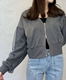 Per sist ence | 裏毛×チュールダブルジップカーディガン(カーディガン/ボレロ)