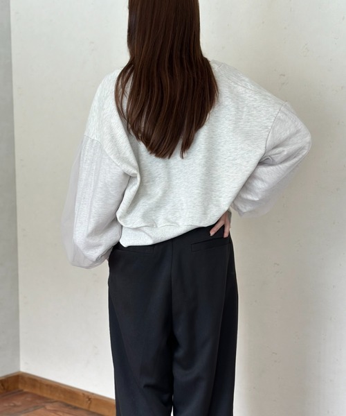 Per sist ence（パーシエンス）の「裏毛×チュールダブルジップカーディガン（カーディガン/ボレロ・レディース・オートミール/ブラック/チャコールグレー/ダークグレー/グレー・FREE）」の11枚目の写真