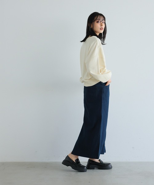 itto...(イット)の「【着心地革命デニム】ウエストリブ切替デニムスカート(デニムスカート・レディース・ワンウォッシュ/ネイビー・L/M/XXL/XL)」の14枚目の写真
