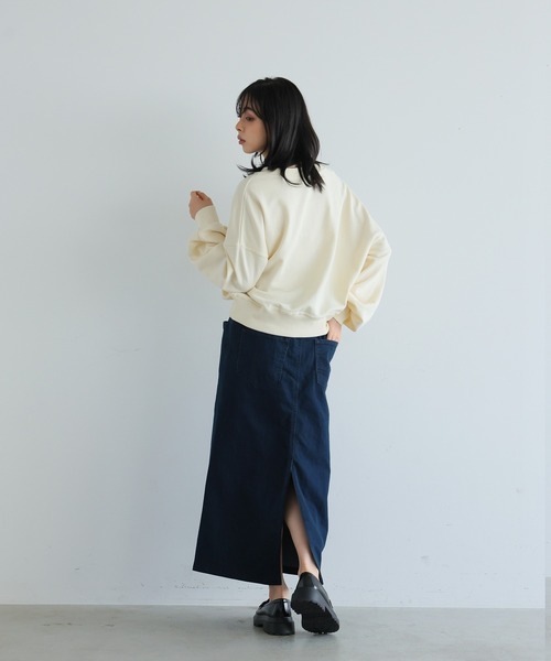 itto...(イット)の「【着心地革命デニム】ウエストリブ切替デニムスカート(デニムスカート・レディース・ワンウォッシュ/ネイビー・L/M/XXL/XL)」の15枚目の写真