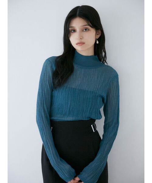 MURUA（ムルーア）の「ウェーブシアーニット（ニット/セーター・レディース・ブラック/ブルー/パープル・FREE）」の4枚目の写真