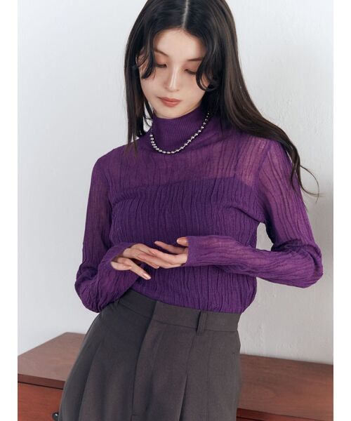 MURUA（ムルーア）の「ウェーブシアーニット（ニット/セーター・レディース・ブラック/ブルー/パープル・FREE）」の5枚目の写真