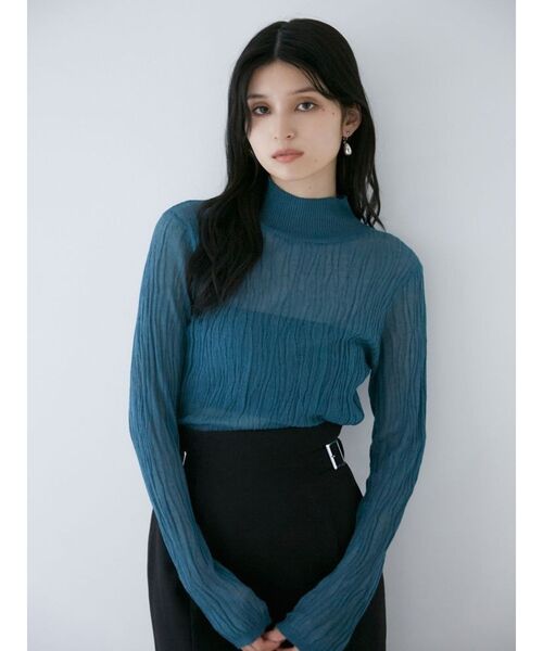 MURUA（ムルーア）の「ウェーブシアーニット（ニット/セーター・レディース・ブラック/ブルー/パープル・FREE）」の6枚目の写真