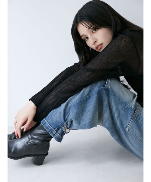 MURUA（ムルーア）の「ウェーブシアーニット（ニット/セーター・レディース・ブラック/ブルー/パープル・FREE）」の8枚目の写真