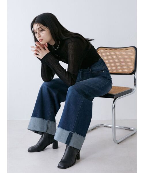 MURUA（ムルーア）の「ウェーブシアーニット（ニット/セーター・レディース・ブラック/ブルー/パープル・FREE）」の13枚目の写真