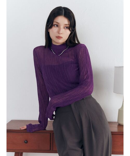 MURUA（ムルーア）の「ウェーブシアーニット（ニット/セーター・レディース・ブラック/ブルー/パープル・FREE）」の14枚目の写真