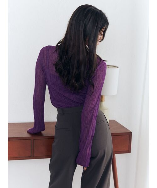 MURUA（ムルーア）の「ウェーブシアーニット（ニット/セーター・レディース・ブラック/ブルー/パープル・FREE）」の15枚目の写真