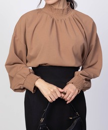 Howdy Marie ハイネックシャーリングブラウス