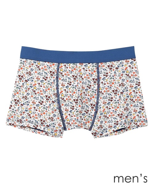 une nana cool（ウンナナクール）の「MADE WITH LIBERTY FABRIC メンズパンツ（ボクサーパンツ・メンズ・ホワイト/イエロー/サーモンピンク/ダークブルー・M/L）」の2枚目の写真
